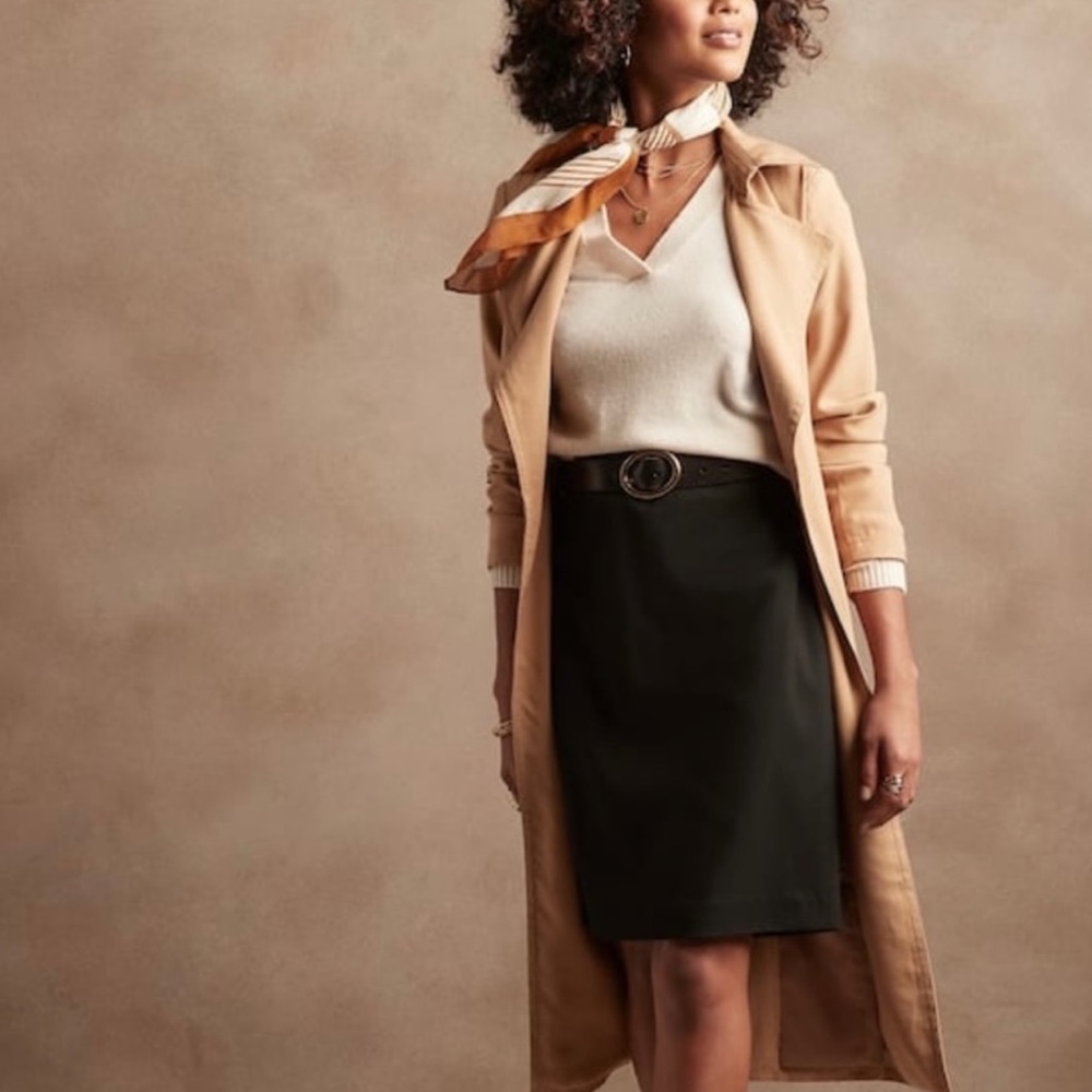 Banana Republic Black Twill Classic Pencil Skirt Women’s Size 14